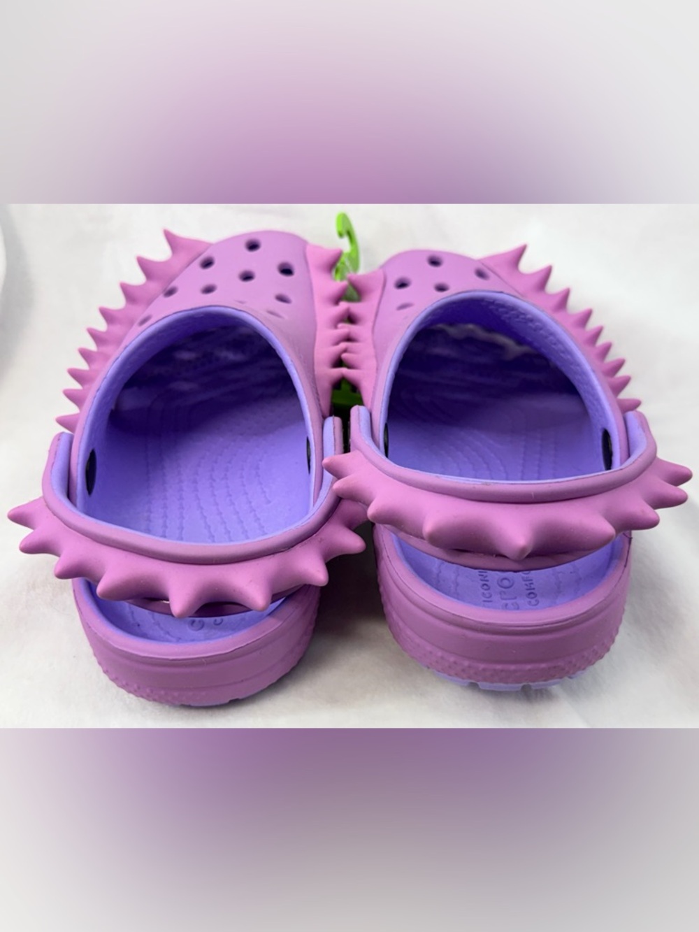 CROCS Kids' size 9 toddler Spike-Trim Clog in Light Purple and Lavender - Picture 3 of 6
